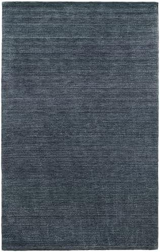 Oriental Weavers Aniston Hand-Made Wool Area Rug - 27106-6' x 9' - in Solid Navy - Modern Style, Hand-Made Wool Rugs, Dining, Living Room Rug