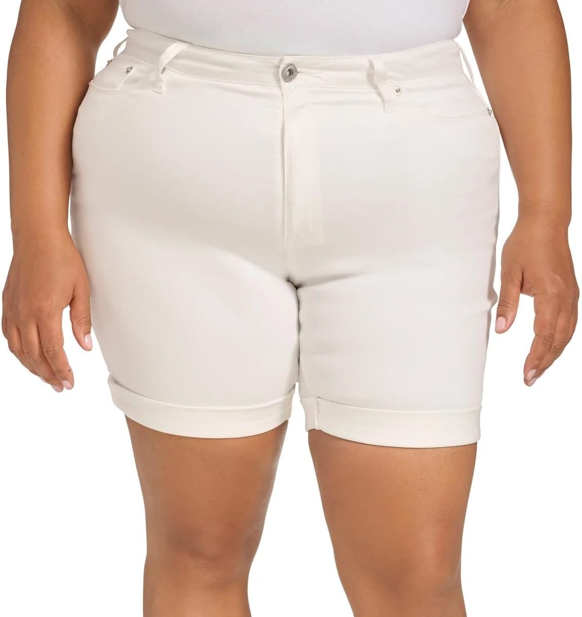 DKNY Jeans Womens Lightweight Denim Bermuda Short (US, Numeric, 4, Regular, Regular, White) - Image 4