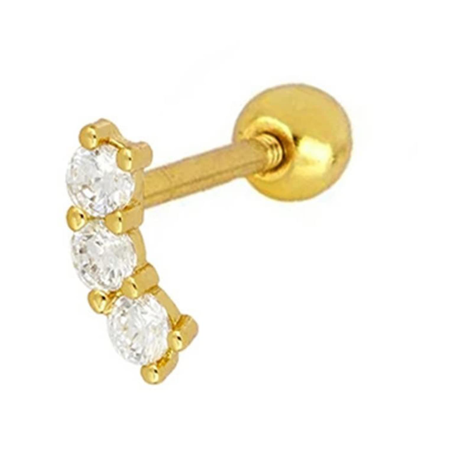B>Sterling</b> <b>Silver</b> And <b>Pink</b> Austrian <b>Crystal</b> <b>Horseshoe</b> Ear <b>Studs</b