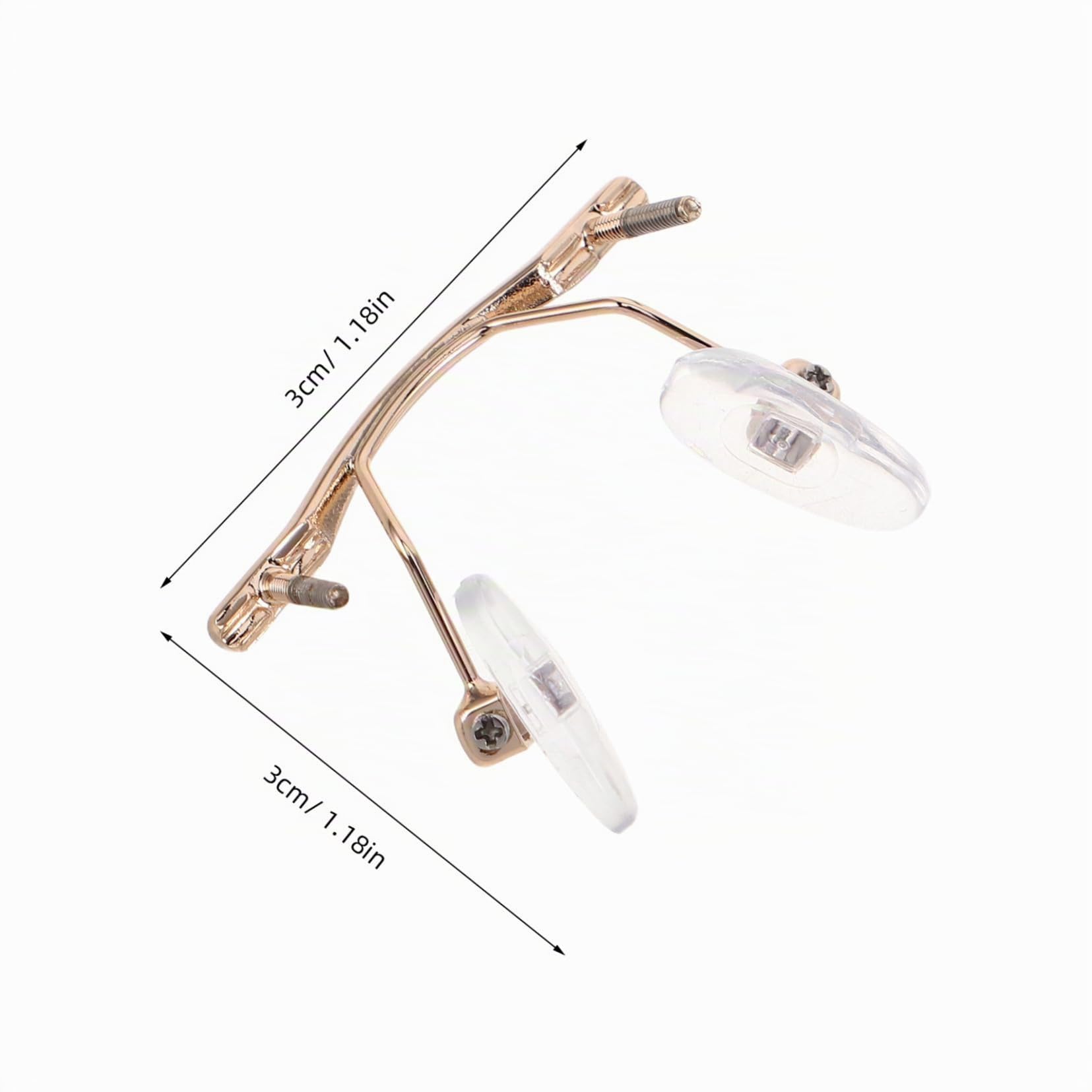 3pezzi Ponte per Occhiali in Metallo Leggero e Acrilico Design Minimalista, Supporto per Riparazione e Manutenzione di Occhiali senza Montatura
