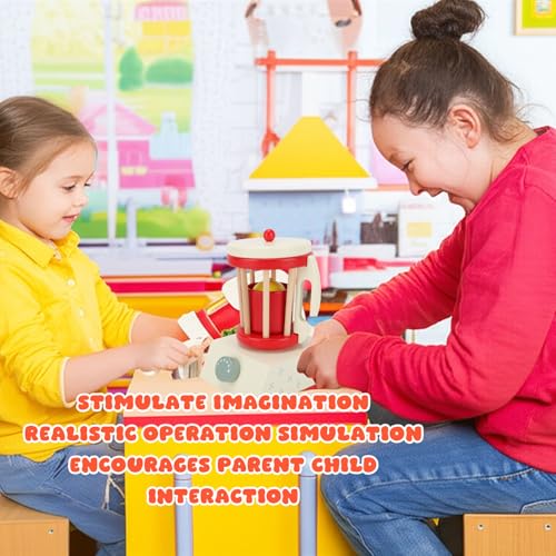 Mélangeur à smoothie en bois et set de jouets d'imitation durables