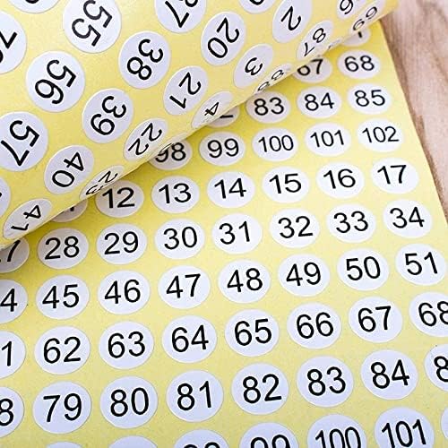 30 Sheets 1-100 Numbers Number Labels Round Number Label Stickers, 3000pcs Self-Adhesive Number Labels for Home and Office, Inventory Organization