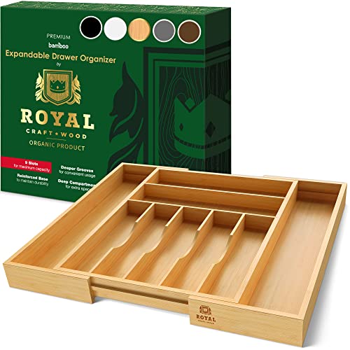 Royal Craft Wood Bamboo Kitchen Drawer Organizer
