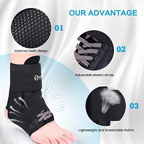Ankle Brace For Women & Men,Vercarnon Lace Up Ankle Brace For Sprained Ankle ,Ankle Support For Sport Basketball,Running,Volleyball, Injury Recovery, Achilles, Tendon, Ankle Stabilizer For Sprained Ankle #TOP1