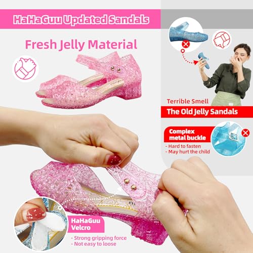 image for HaHaGuu Princess Jelly Flats Shoes Girls Birthday Party Heels Snow Que