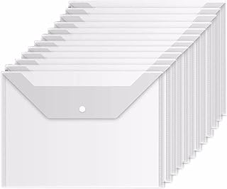 20 Pack File Folders, Document Folder Letter Size A4 Size File Organizer Water Resistant Clear Transparent Folders for Documents with Snap Button for Office School Home