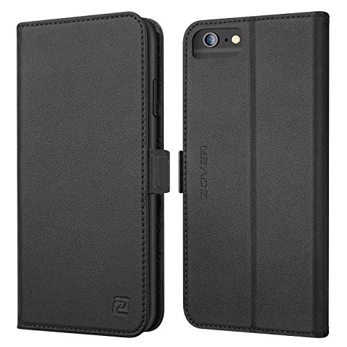 iPhone 6S Plus Case iPhone 6 Plus case ZOVER Genuine Leather Case Wallet Cover with Kickstand Feature Card Slots & ID Holder and Magnetic Clasps for iPhone 6 Plus iPhone 6S Plus Black