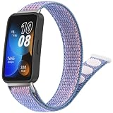 Vancle Cinturino per Huawei Band 8/9/10, per uomo e donna, in nylon, cinturino di ricambio regolabile, per Huawei Band 10/9/8 (blu viola)