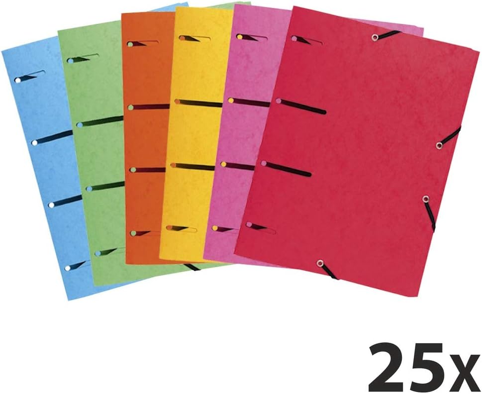 Exacompta Folder 447100E, Manila Cardboard DIN A4 Assorted Colours