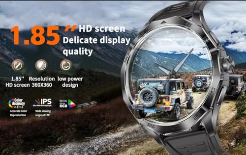 Smartwatch Relógio militar inteligente para homens com função de chamada, 1.85