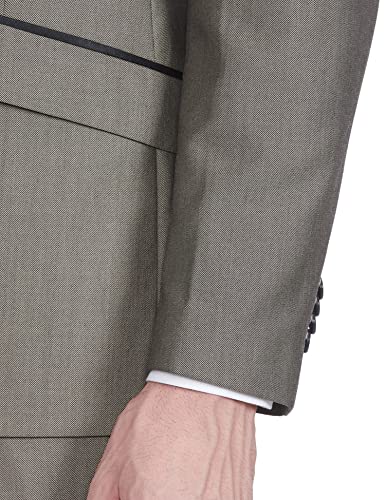 Image of Raymond Wool Blend Men's Full Sleeve Contemporary FIT Dark Fawn Formal Suit