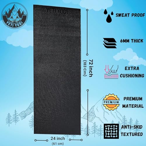 Image of EVA Yoga Mat Anti Slip Cushioned Exercise Gym | Pilates Workout Mat Durable Unisex | Home Fitness Training Black 4mm