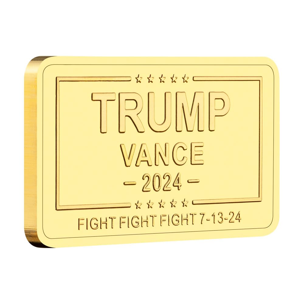 Amazon.com: President Donald Trump Golden Bar,Fight Fight Fight Trump Vance  Never Stop Fighting to Save America 2024 Medals Challenge Coin Keepsake (3  Pieces Gold) : Toys & Games