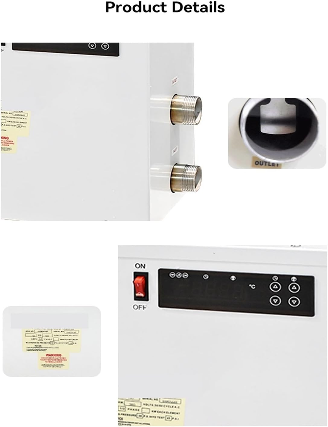 High Efficiency Electric Pool Heat Pump with Touch Display 5.5-24KW Water Heater for Swimming Pool Bathtubs SPA Fast and Efficient (White 18KW)