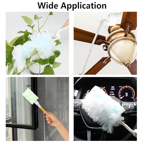 2 Stück Ersatzgriff, Ausziehbare Teleskopstange Einstellbare Länge Griff Staubfegergriffe Teleskopstangen, Staubwedel Ersatz Nur Verlängerter Griff Geeignet für Zuhause Reinigung