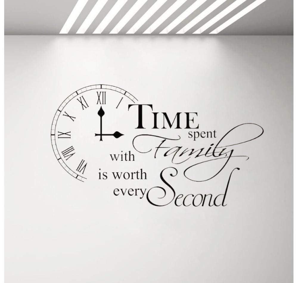 Time Spent with Family is Worth Every Second Inspirational Wall Sticker Quote Kitchen Dining Room Home Wall Art Decor Decal 73X42 cm