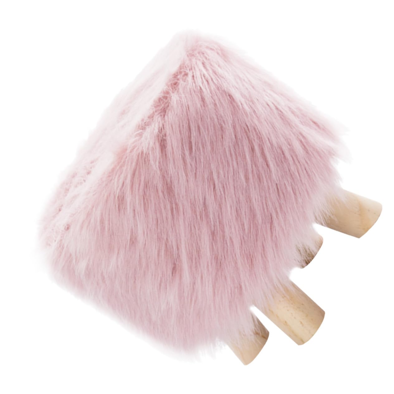 Sgabello Basso per Cambio Scarpe Rosa, in Pelliccia Sintetica e Poliestere, Morbido e Antiscivolo, per Bambini, Bagno e Cucina, 28x28 Cm