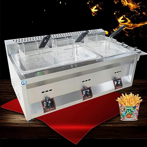 Freidora de gas LPG para pollo, patatas fritas, restaurantes y cocinas domésticas, capacidad de 30 litros