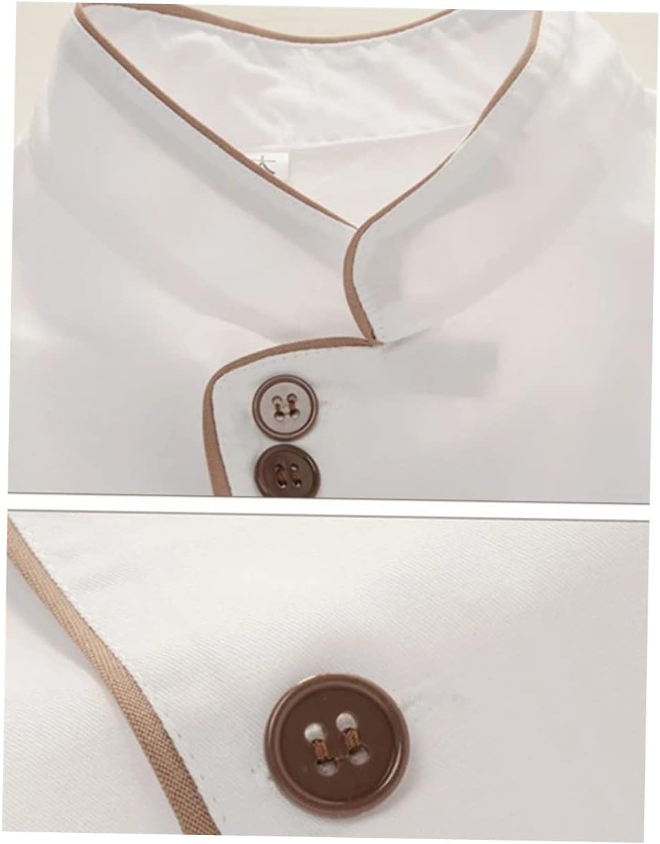 LIFKOME Men's Short Sleeve Casual Loosely Fit Catering Jacket Bread Bakery Hotel Restaurant Chef Coats (size Xl)