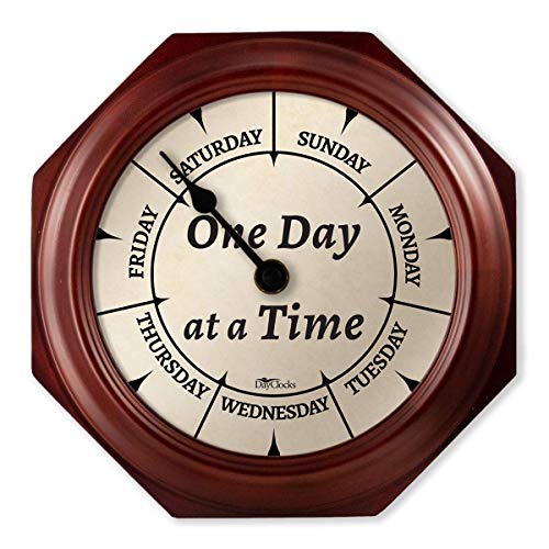 Dayclocks Day Of The Week Wall Clock With Solid Wood Frame – Calendar Day Clock – One Day At A Time – Ideal Retirement Gift For Men & Women – Mahogany, 10" #TOP9