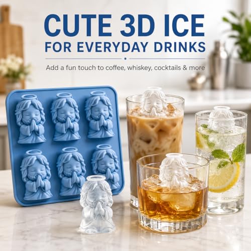 Molde de silicona para cubos de hielo 3D Ángel Orante miniatura 2