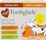 Forthglade Wet Dog Food Variety Pack (12 x 395g Trays) - Wholegrain & Hypoallergenic Dog Food with Turkey, Lamb and Chicken with Brown Rice, Adult Stomach Sensitive Meals with Natural Ingredients