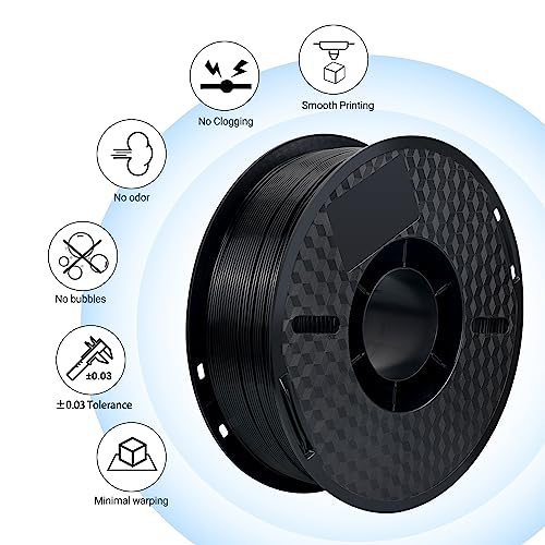 Image of Kingroon ABS 3D Printer Filament 1.75mm - High Strength, Heat Resistant Filament for Functional Prototypes, Mechanical Parts,1kg Spool, Black
