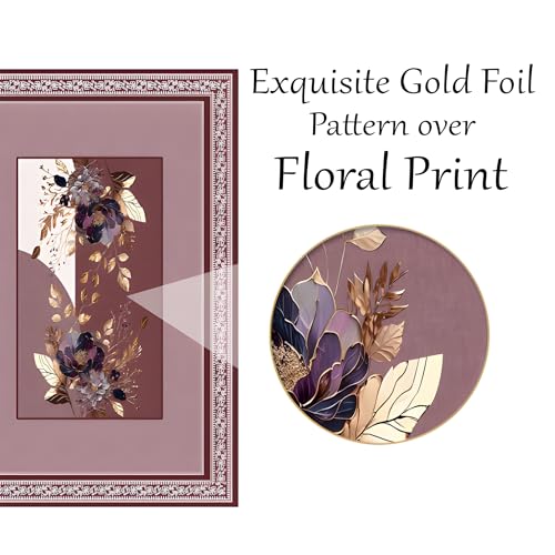 Image of Cloth Fusion Velvet Floral Dining Table Cover Cloth 6 Seater with Stunning Gold Foil Design for Home Decor (60x90 Inch, Maroon)