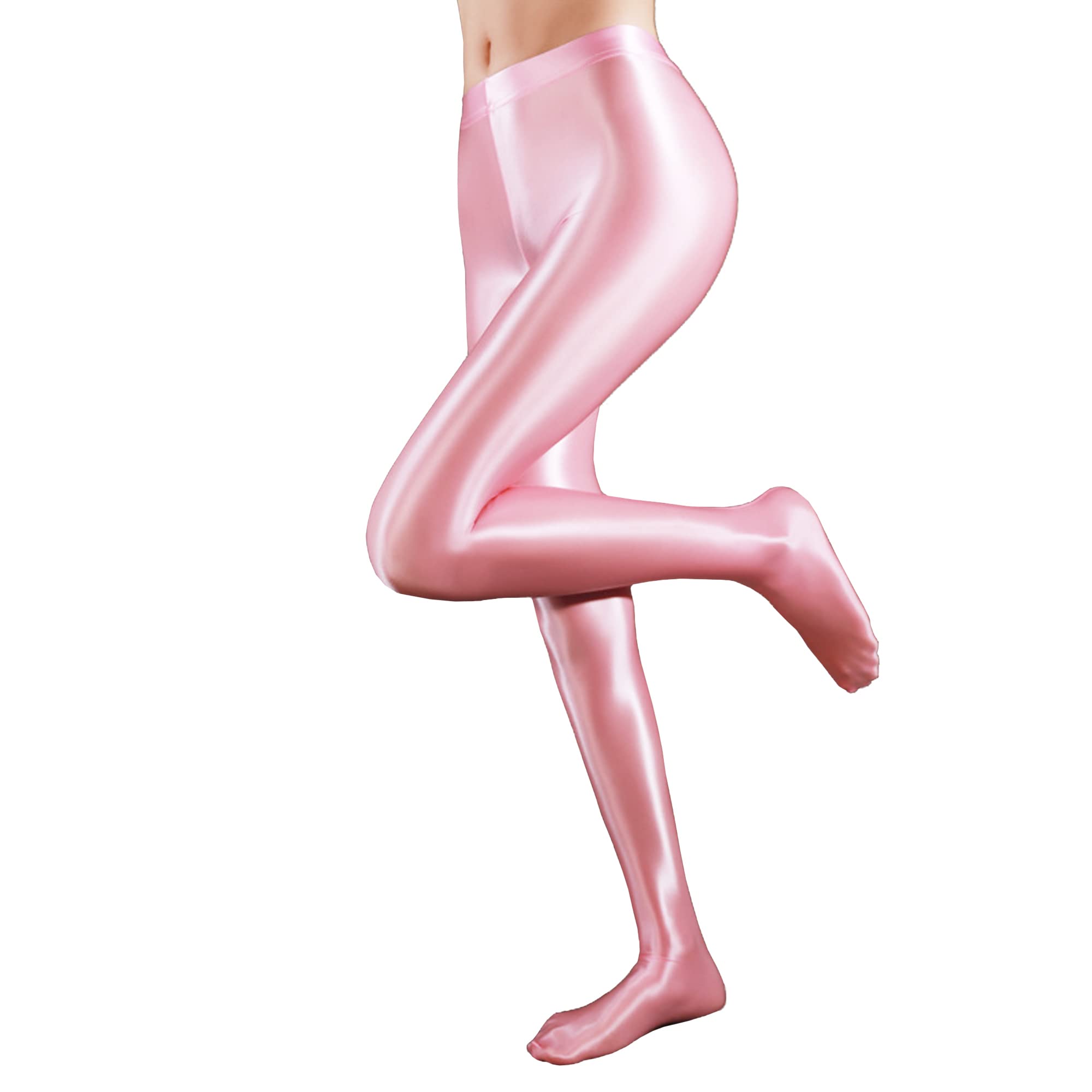 cloudmall Women Sexy Semi Opaque Pantyhose Running Tights Yoga Leggings Oil Shiny Stocking
