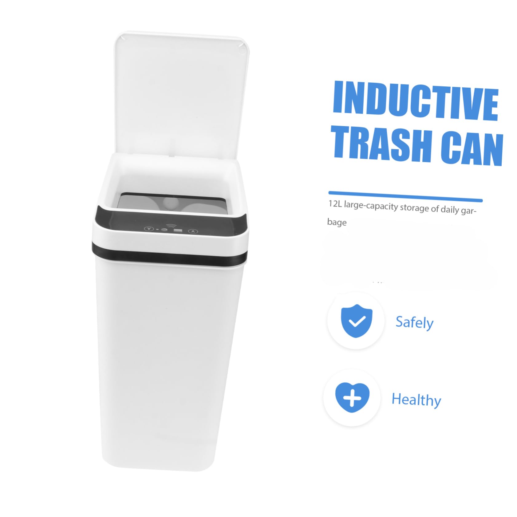 1pieza Papelera Inteligente Sensor De Movimiento Bote De Basura Automático Estilo Moderno Diseño Compacto Para Cocina y Dormitorio Cierre Silencioso Para Hogar y Oficina