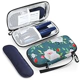 Gelozid Insulin Cooler Travel Case Diabetic Medication Insulated Cool Organizer with 2 Reusable Ice Packs for Insulin Pen and Other Diabetic Supplies, for The Daily Life and Trip, Hard Green
