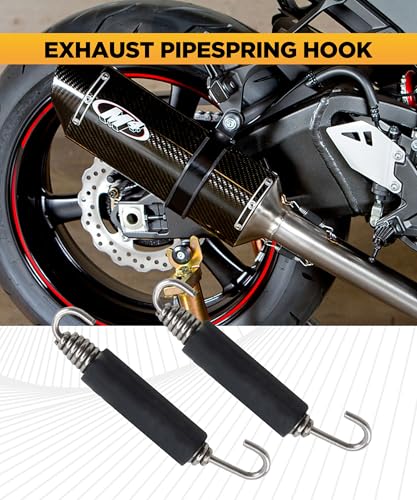 Flaconi 2PCS Motorrad-Auspufffeder,Auspuff Federn,Auspuff Federhaken,Edelstahl-Schalldämpfer-Auspuff-Federhaken,Motorrad-Auspuff-Erweiterungsfederhaken,Geeignet für die meisten Motorräder,Motorroller