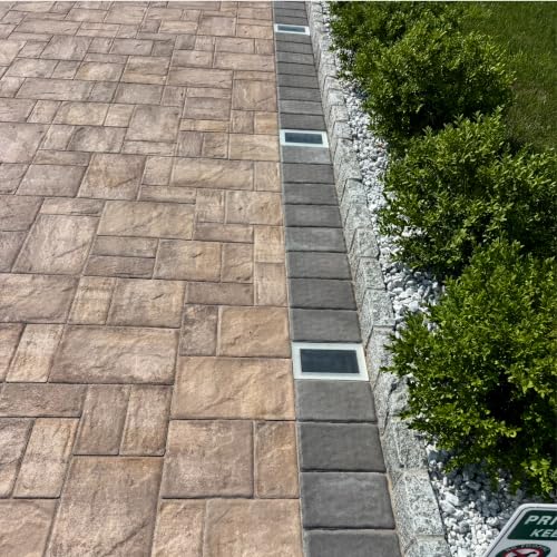 Image of LUMENGY Solar Paver Light 4x8 inch (3.93x7.87), Stainless Steel with Tempered Glass, 2700K Warm White Glare-Free Lighting for Driveways, Walkways and Patios, IP67 Waterproof, Drive-Over Rated