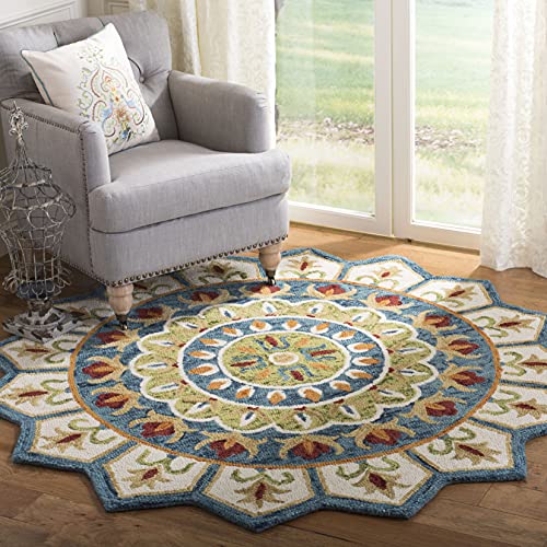 Tapete Redondo 6' Boho Lana Hecho a Mano miniatura 1