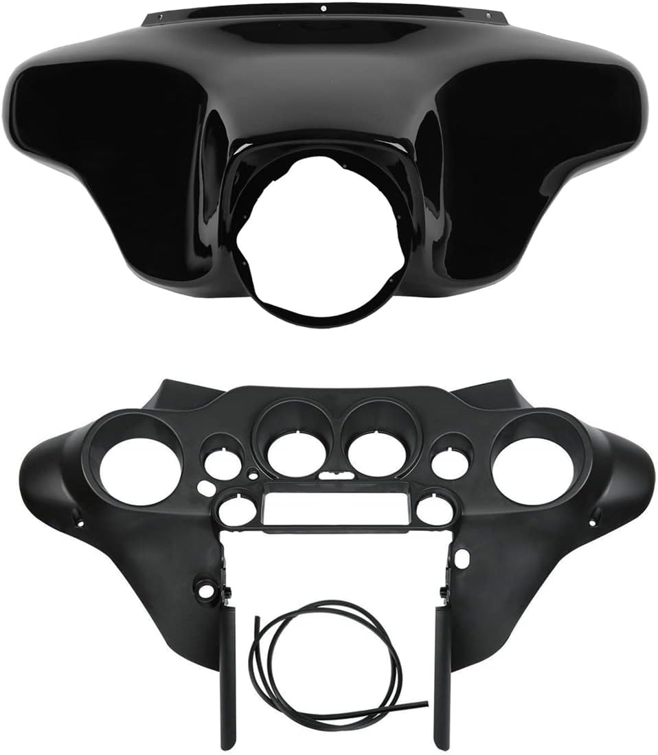 XFMT Motorcycle Black Inner & Outer Upper Batwing Fairing Cowl For Harley Touring Street Glide Electra Glide Ultra Classic 1996-2013