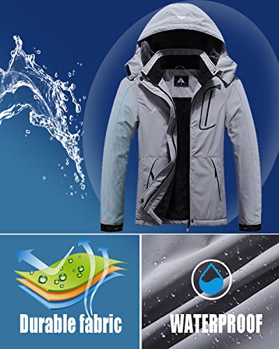 Image of MOERDENG Women's Waterproof Ski Jacket Warm Winter Coat Outdoor Windbreaker Hiking Snowboarding Jacket