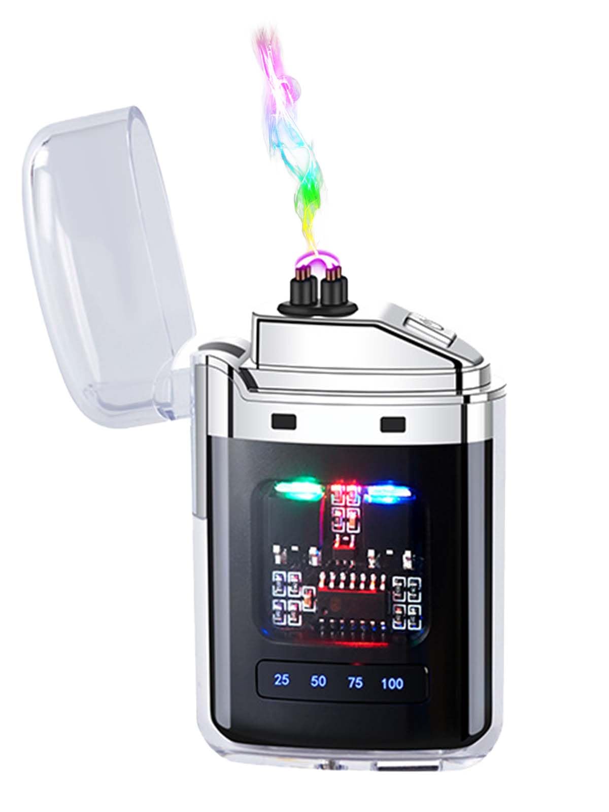 Electric Lighters Rechargeable USB-C Arc Lighter Windproof Flameless Plasma Lighters Unique Creative Luminous Lighter Small Pocket Lighters for