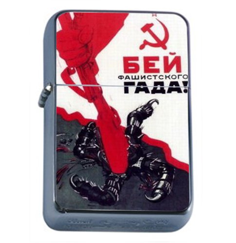 Smash Vile Fascist Russian Wwii Windproof Refillable Flip Top Oil Lighter With Tin Gift Box D-166 #TOP2