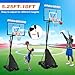 Smug Portable Basketball Hoop, 5.25-10FT Outdoor Basketball Goal with Easy Height Adjustment System, 44In Shatterproof Backboard/Shock Absorbent Rim, Fillable Base, Wheels for Backyard Driveway