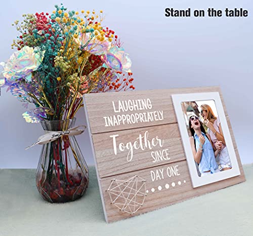 Nzy Picture Frame For Women,Her,Friends,Her,Soul Sister,Bff,Besties - Laughing Inappropriately Since Day One - Best Friend Photo Frame Gift - Long Distance Friendship Gift- Birthday Christmas Present #TOP4
