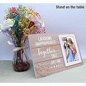Tourist Memorial Frame Sister Gift Friends Gift Laughing Inappropriately Since Day One Best Friend Gift Long Distance Friendship Gift Christmas Gift Wood Picture Frame Photo Frame for 64 Photo