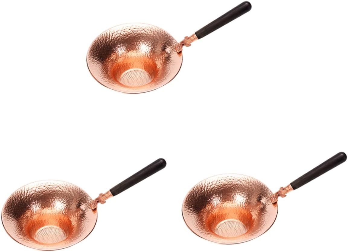 UPKOCH 3pcs Tea Infuser Wooden Handle Fish Pattern Tea Strainer for Decorative for Oolong