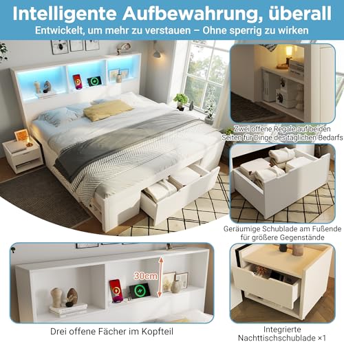 Cama funcional para dormitorio juvenil con espacio de almacenamiento y lectura nocturna 6