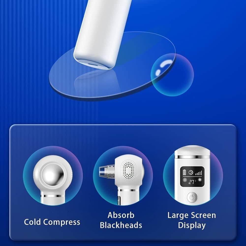 Dispositivo for la rimozione dei Punti Neri con Fotocamera, pulitore for pori con Display a LED, aspiratore for la rimozione dei Punti Neri con Raffreddamento e Riscaldamento