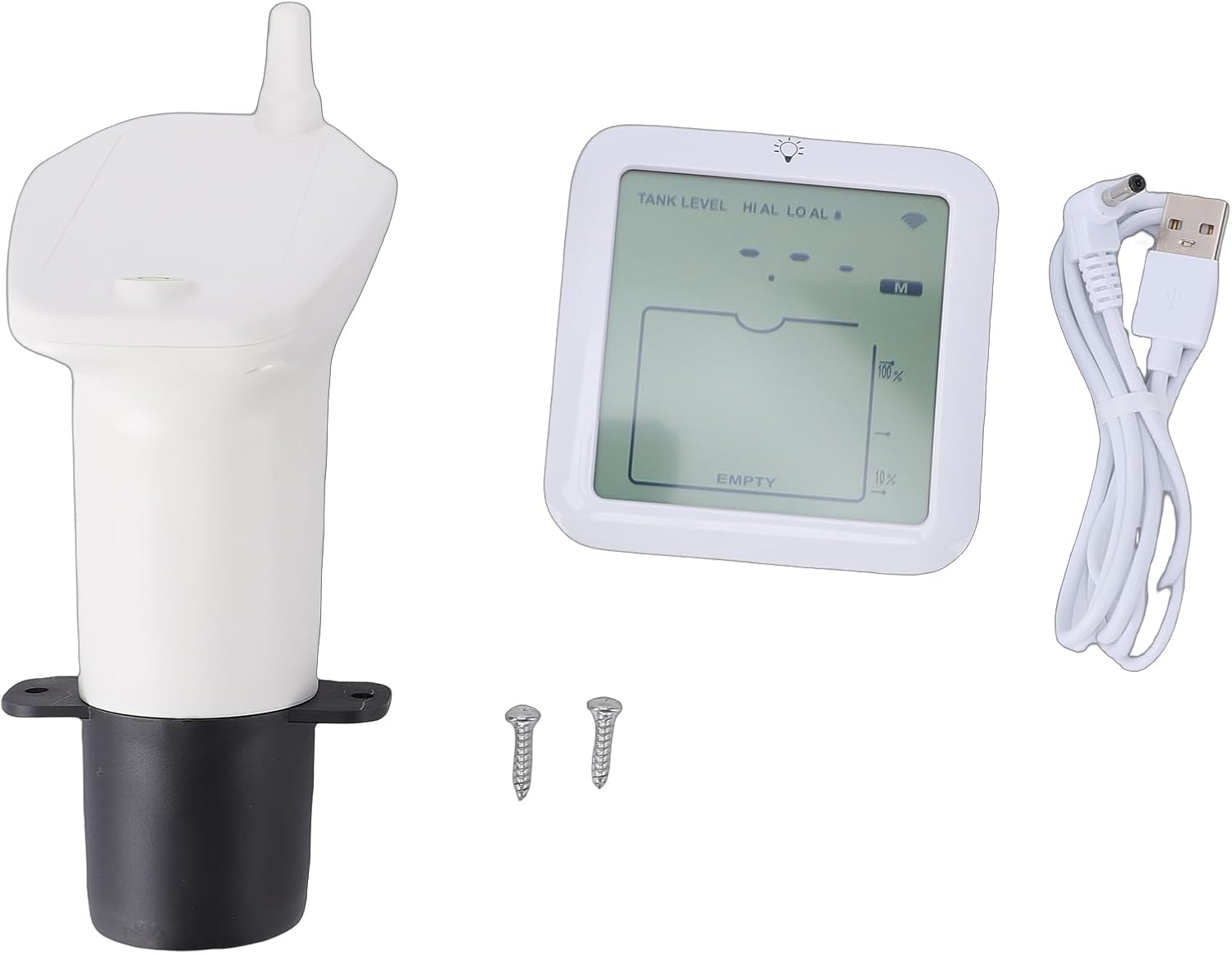 Fafeicy Wireless Water Level Sensor, Ultrasonic Liquid Level Meter with Alarm, High Low for Home and Industrial Tanks