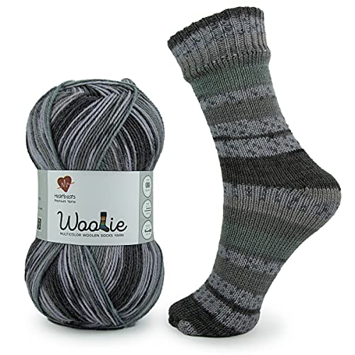 Woolie is a Perfect Multicoloured Yarn for Socks! A Premium Rich Blend of Machine Washable Wool. Pack of 2-50gm Each. Shade no - WLM07