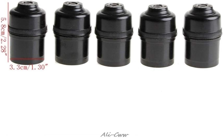 Bulb Base 5 Black E27 Bulb Lamp Holder Base Pendant Nut Socket 250V 4A