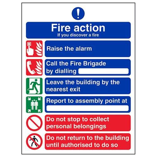 Cartello Azione Antincendio Vsafety – 200x200 Mm, Plastica Rigida, Conforme EN ISO 7010, Istruzioni Emergenza - 5