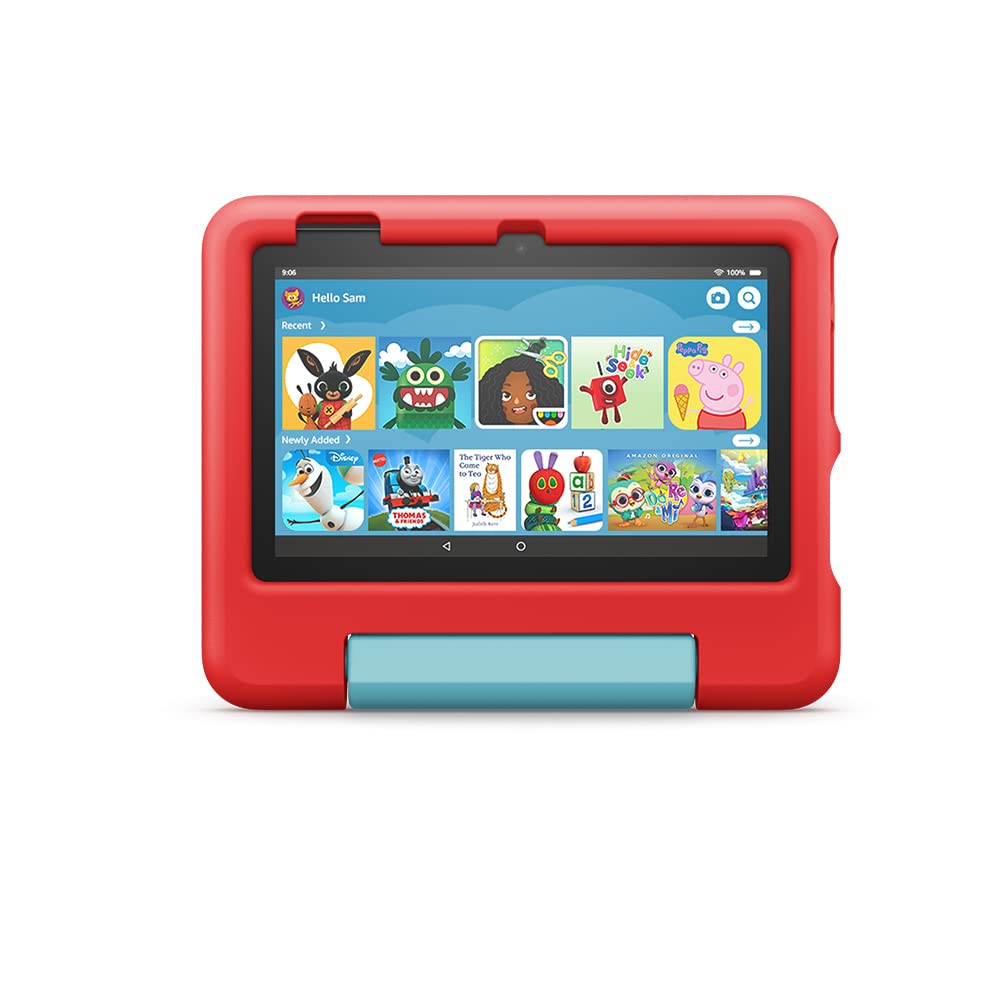 Kid-Proof Case for Fire 7 tablet | Only compatible with 12th generation tablet (2022 release), for ages 37, Red