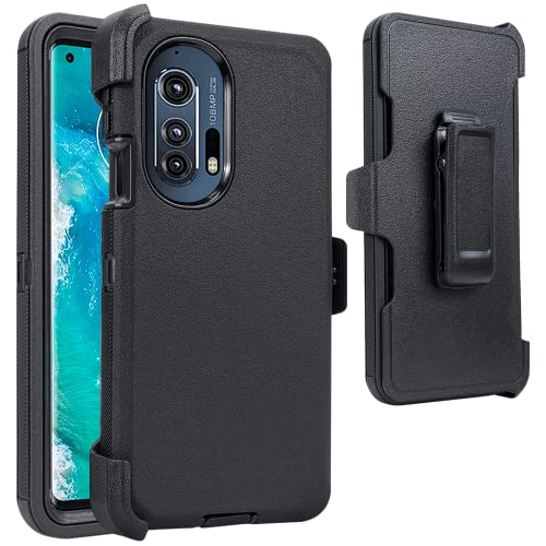 Cbus Wireless Belt Clip Case For Motorola Edge Plus (2022) With Built-In Screen Protector + Holster (Black) #TOP18